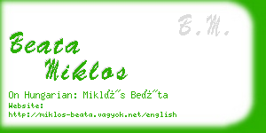 beata miklos business card