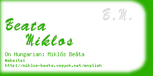 beata miklos business card